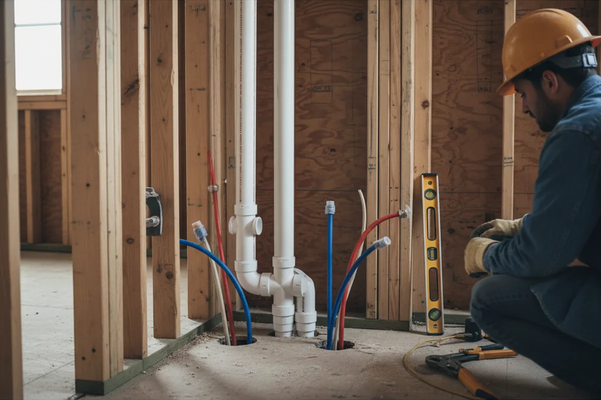 Drain and supply rough-in during Drain Cleaning in North Palm Beach