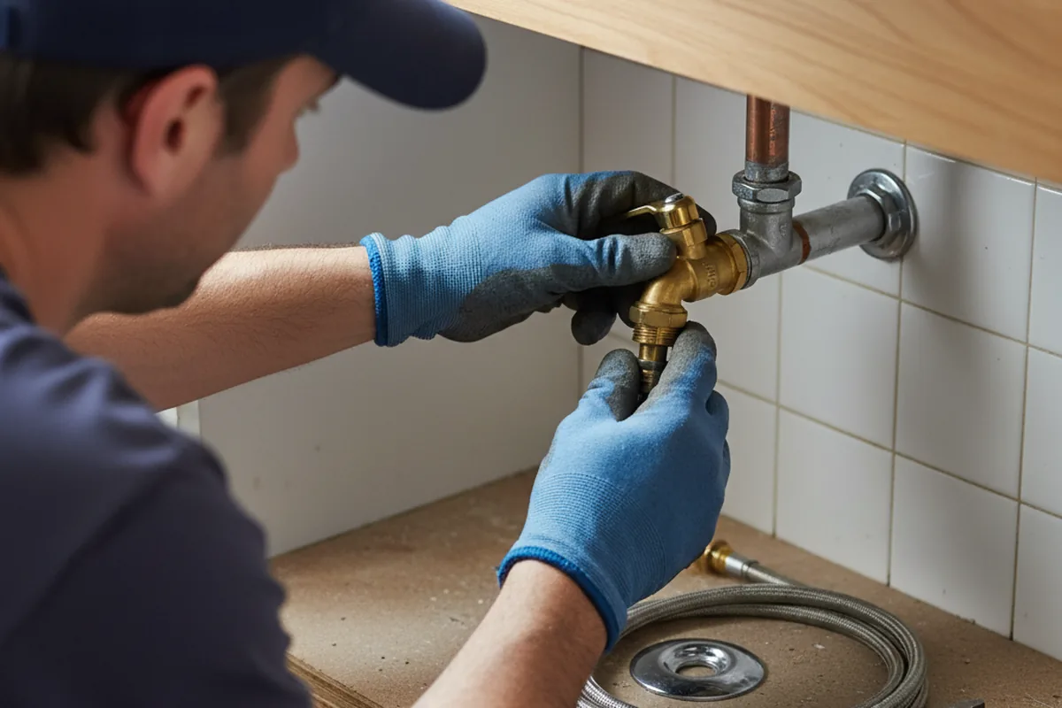 Shutoff valve and fitting work during Burst Pipe Repair in North Palm Beach